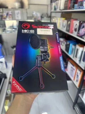 : Marvo Scorpion MIC-03 USB Microphone مايك احترافي للجيمينق والبث صوت نقي مع ستاند للعرض توصيل