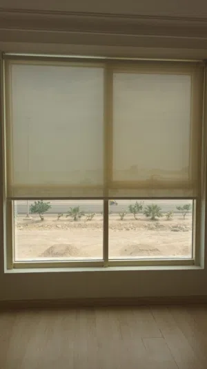 Roller blinds light beige/white