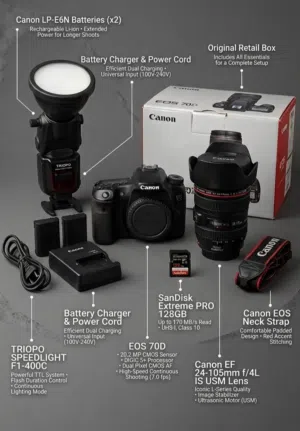 FOR SALE  Canon EOS 70D Photography Kit