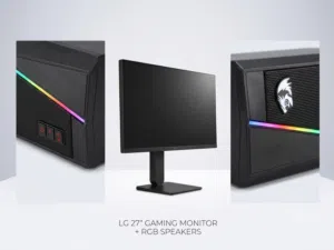 LG 27" IPS 120Hz Gaming Monitor + RGB Speakers  Like New