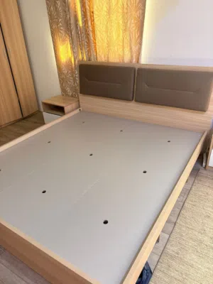 Safat home bed with side tables abd dresser