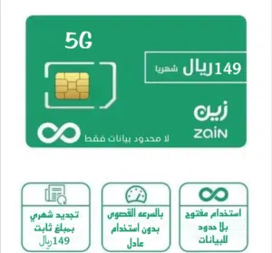 شريحة زين مفتوح لا محدود بدون استخدام عادل