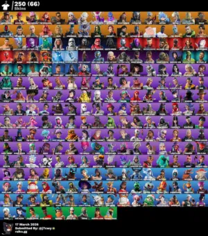 حساب فورت نايت 250+ سكن اساسي ايميل شخصي