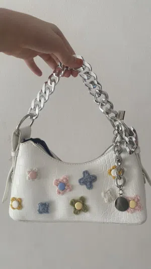 White beautiful colorful bag for women and kids