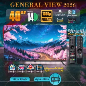 شاشه جينرال فيو 40 انش ضد الكسر دقة 2160p UHD (4K) رسيفر داخلي