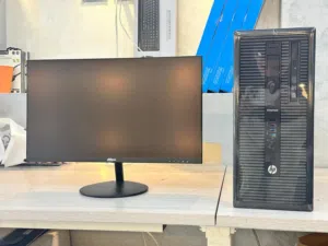 كمبيوتر مكتبي HP i5  رام 16GB  SSD 256GB  شاشة 22" جديده بلكرتونه فل إتش دي جهاز كمبيوتر
