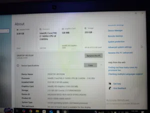 laptop dell intel core I7 5600 8g ram stage 233g SSD graphics 5500 128mb have finger print not used