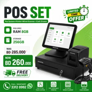 POS system + Cash Drawer + Wired Scanner + Receipt Printer