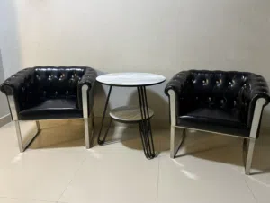 2 Armchairs with Table – Like New Condition