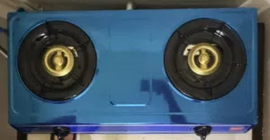 Blue Double Burner Gas Stove