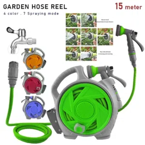 15 mters hose reel with high pressure for car and ac wash
