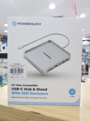 Powerology 24 imac compatible usb-c hub &stand with ssd enclosure