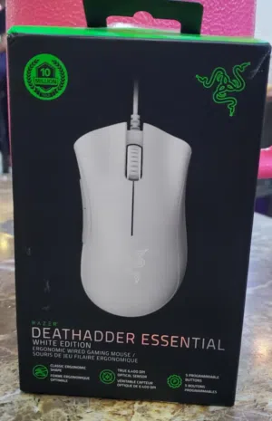 Razer DeathAdder Essential – White Edition (Wired Gaming Mouse)