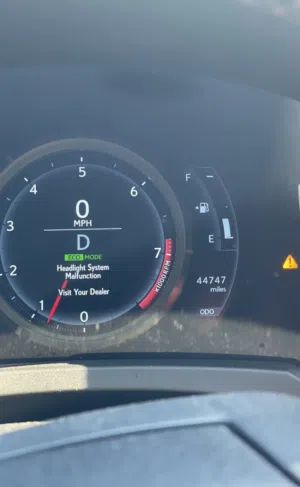 حذف كود رساله Headlight system Malfunction