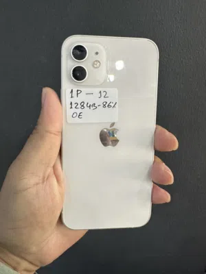 iPhone 12 white 128 gb used Arabic version very clean condition battery 86%