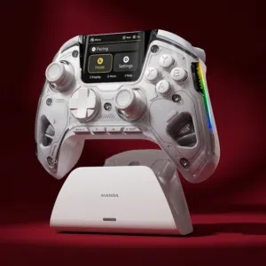 MANBA ONE (V2) White  Full Color Interactive Screen Gaming Controller Hall Effect AntiDrift