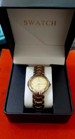 ساعة يد ماركة Swistar اصلية مطلي بالذهب عيار 18