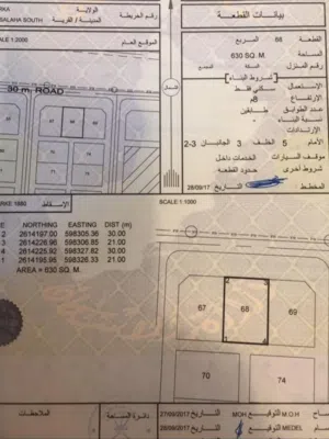 للبيع ارض سكنيه مربع السلاحه بولايه بركاء