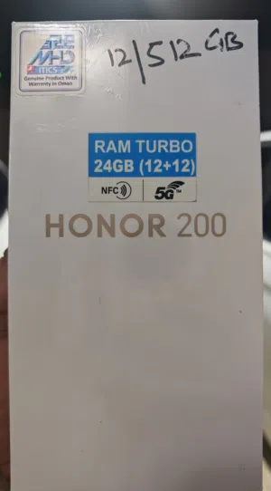 HONOR 200 ROM/512GB RAM/12GB COLOR/Moonlight White اللون الأبيض هونور 200