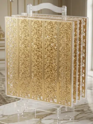 4 small Golden tables (tea or snack table)