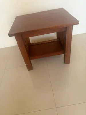 Two level semi medium size wooden side table