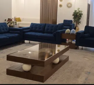 4 اطقم كنب سوفا ازرق فيلفيت