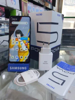 مستعمل  pova 5pro 5G رام 16 جيجا 128 و 256 أغراضة والكرتونه الأصلية متوفر توصيل