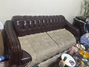 3-Seater Sofa Bed  Leather & Fabric  Strong & Comfortable