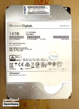 هارد 16 تيرا Western Digital Ultrastar جديد وليس مجدد داخل الضمان