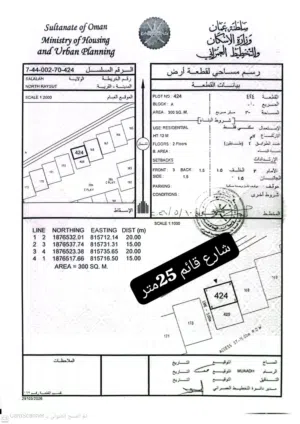 ريسوت الشماليه ارض مميزه فيها جميع الخدمات 300متر