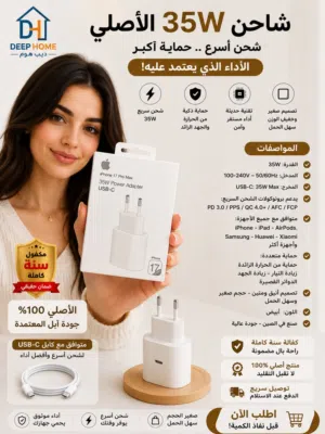 شاحن Apple USB-C 35W الأصلي... الفرق من أول شحنة