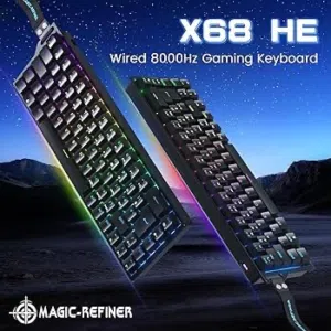 كيبورد magic refiner x68he مغناطيسي full rgb جديد لون اسود بأقل سعر ومتوفر توصيل لكافة مناطق المملكة