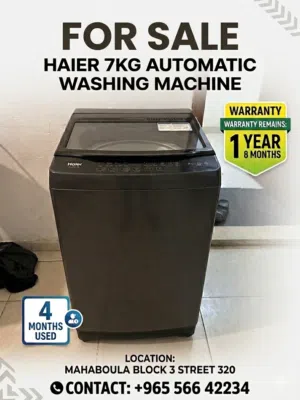 Haier 7KG Automatic Washing Machine - Almost New (Used Only 4 Months)