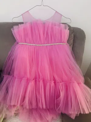 فستان وردي للحفلات من سن 4 و5 سنوات