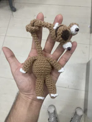 Handmade crochet Sid from Ice Age doll