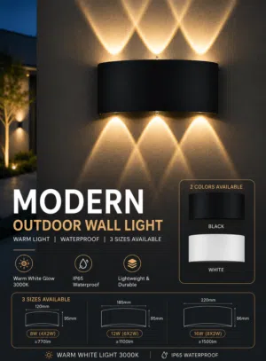 إنارة جدارية خارجية مودرن LED