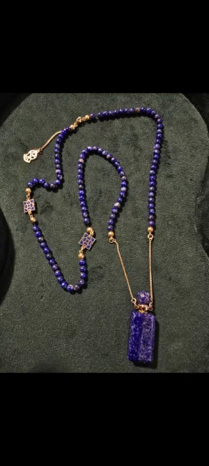 سحر "اللازورد" الملكي.. سبحة 100 حبة مع فواحة عطرية خاصة