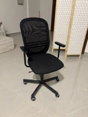 Ikea Office chair with armrests, black , wheel chair