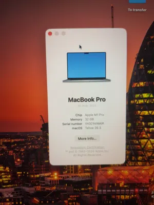 MacBook Pro M1 pro 16 inch 32/1tb