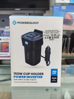 Powerology 150W power inverter cup holder in Muscat / Brand New