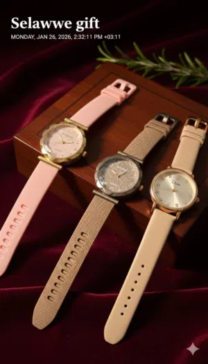 ساعات بناتي جلد