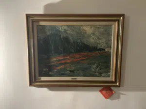 Framed Italian Landscape Painting – F.P. Michetti Style