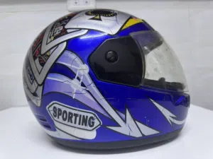 خوذة دراجة نارية نص وجه مع فيزر شفاف