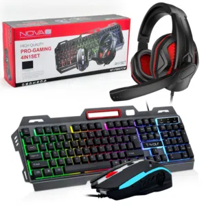 Nova Tech Pack Gaming 4en1 – Ensemble Complet Clavier, Souris, Casque Tapis -  مجموعة أدوات الحاسوب