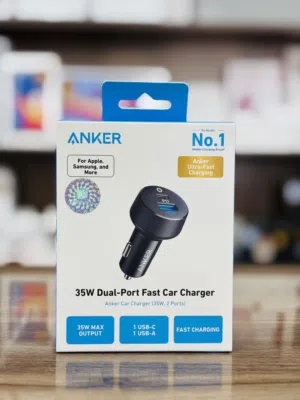 شاحن سيارة اصلي انكر من انكر ضمان 18 شهر ANKER CAR CHARGER. (35W 2 ports )