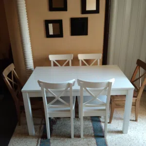 طاوله طعام ايكيا 6 كراسي قابله للتمدد بسعر مغري   اقرأ الوصف