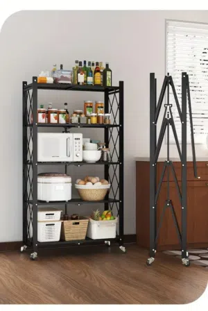 5 layer heavy duty rack for storage kitchen or garage with wheel