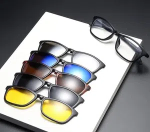 نظارات المغناطيسيه 6 في 1 ليلي نهاري   شمسي تحتوي على 6  عدسات نظاره نظارة القياده