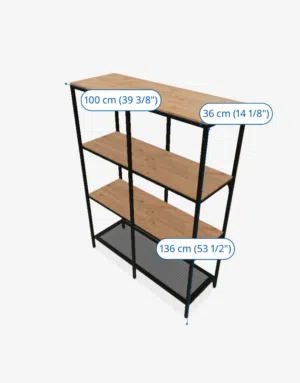 مكتبات ارفف خشب وهيكل حديد نظيقة جدا Wooden shelves and a metal frame, very neat