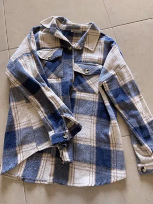 جكيت ربيعي خريفي ازرق وبيج